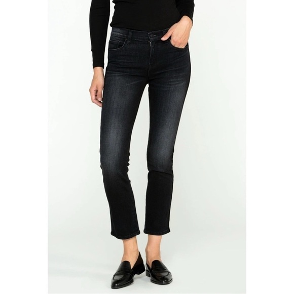HUDSON Nico Black Straight Crop Jeans - Picture 1 of 12